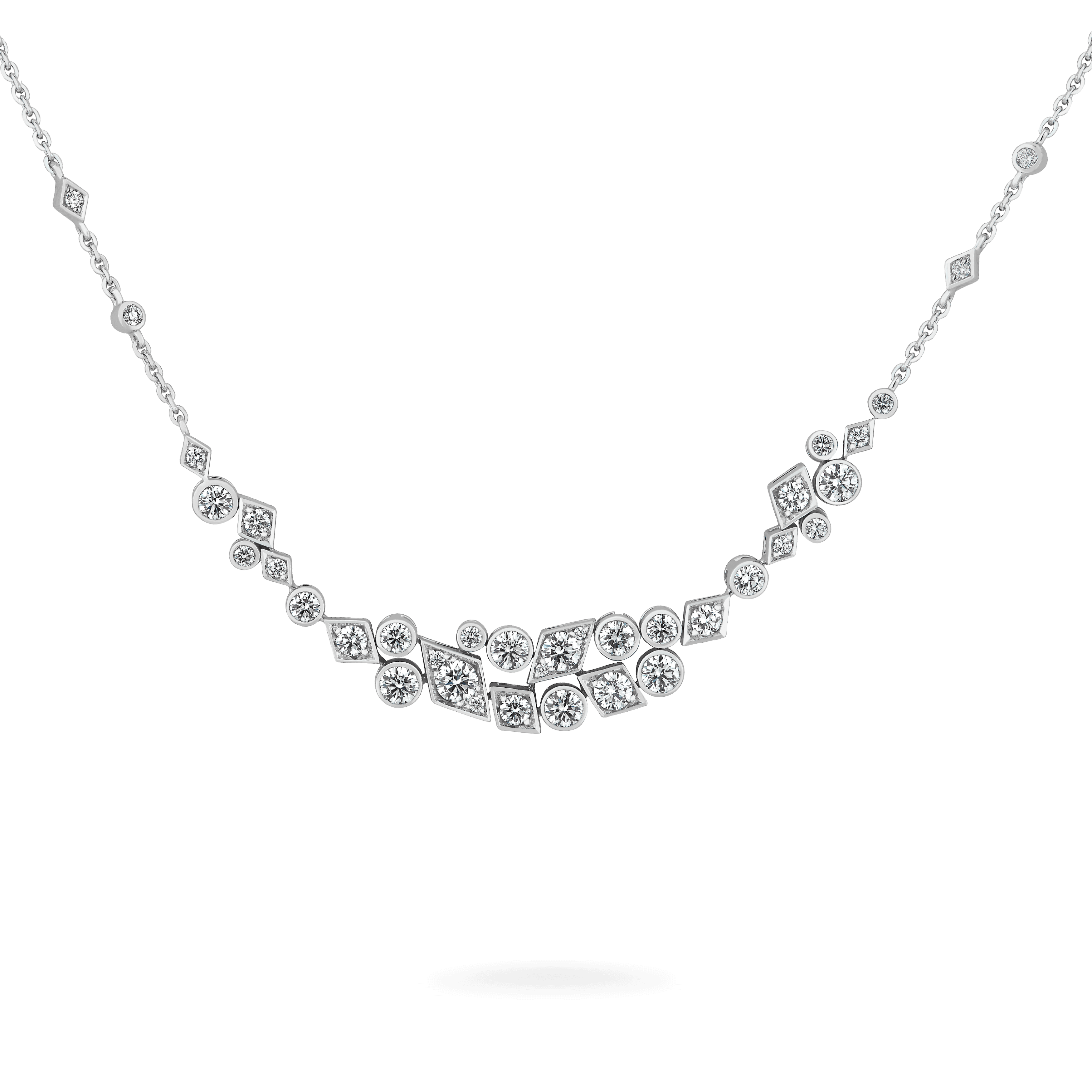 Albemarle Abstract Diamond Necklace | In 18ct White Gold