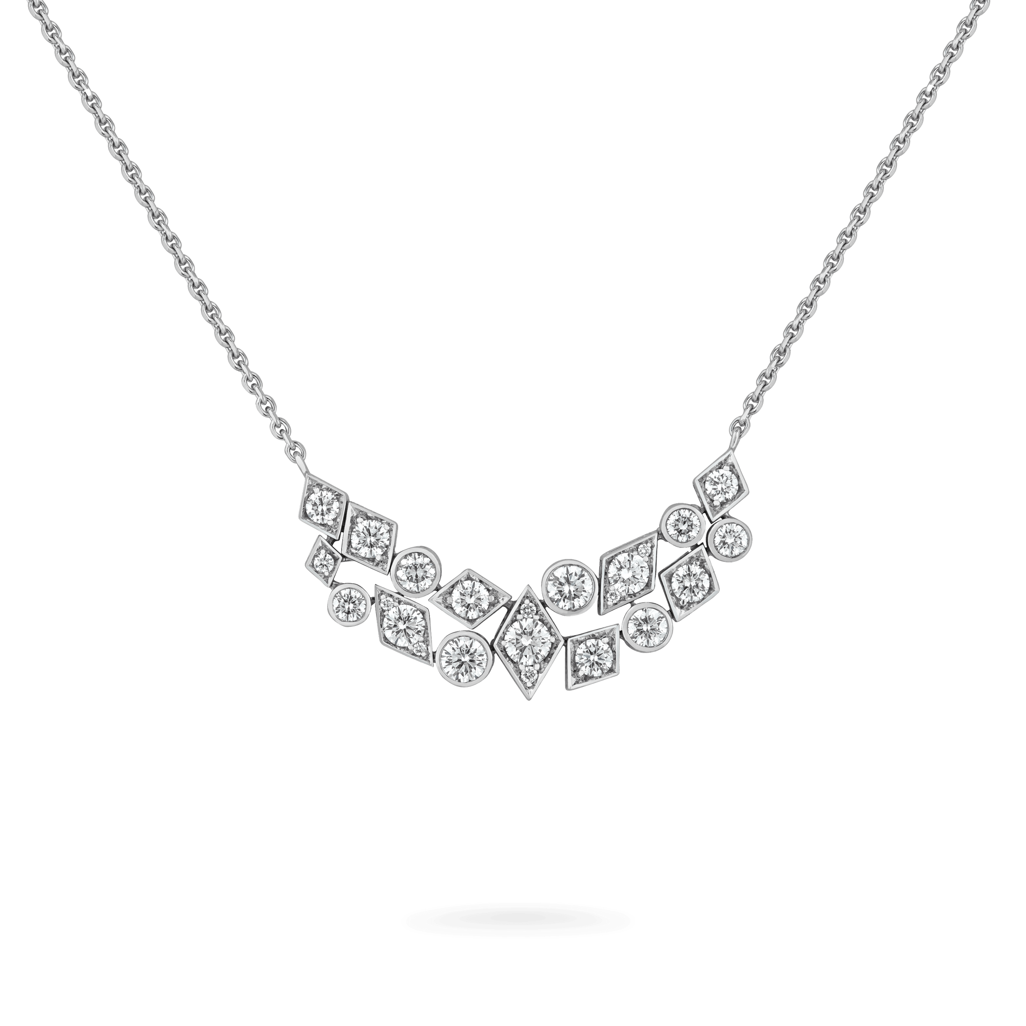 Garrard Albemarle Abstract jewellery Collection transformable diamond necklace in 18ct white gold 2017419 Hero View