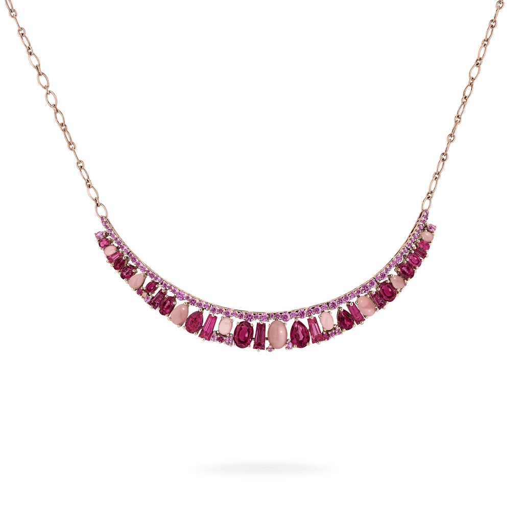 Garrard Blaze Collection 18ct rose gold necklace with pink sapphires rubellites and pink opals 2017655