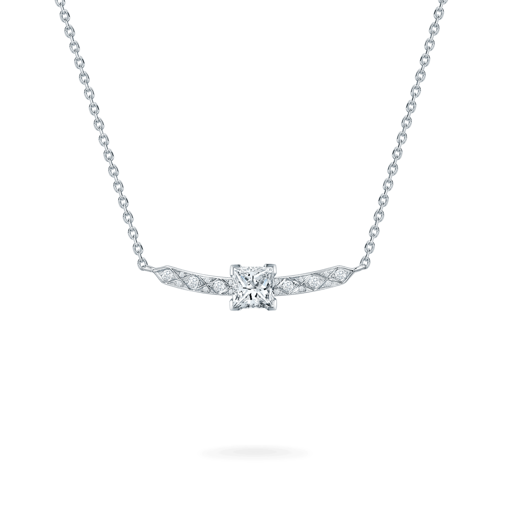 Garrard Classic jewellery collection Signature Princess Cut Diamond Pendant In Platinum 2015223 1