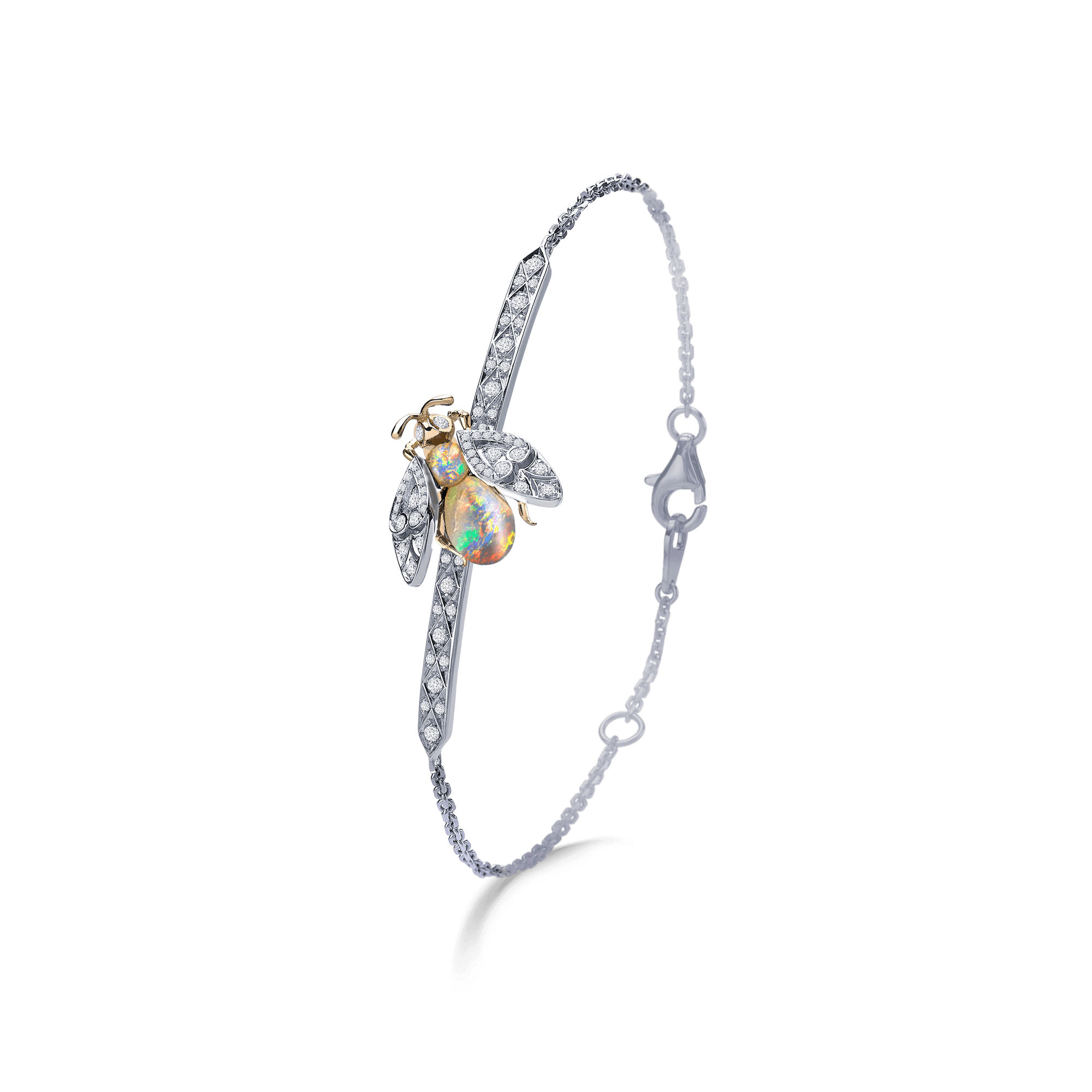 Garrard Enchanted Palace Jewellery Collection Bug Opal and Diamond Bracelet In 18ct White Gold 2015139