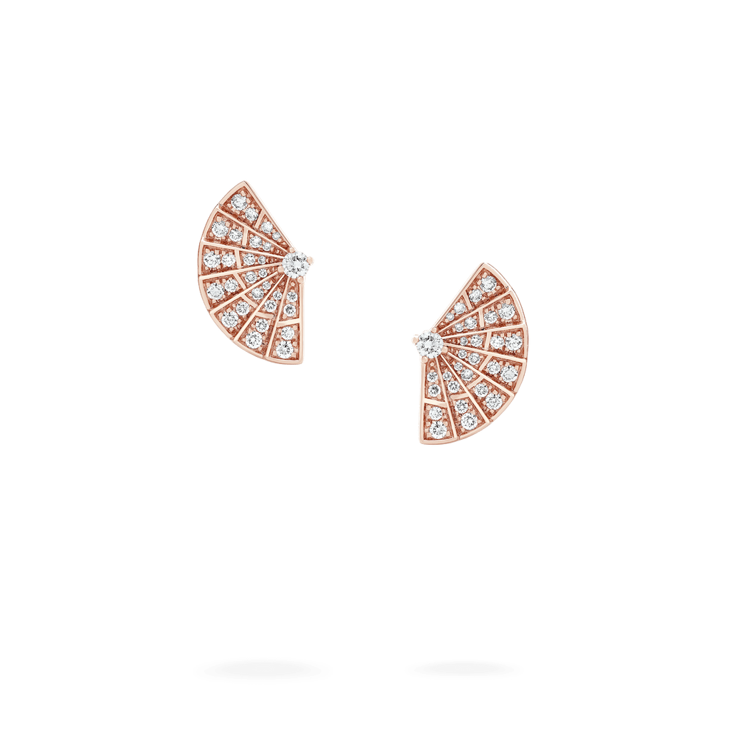 Garrard Mini Icons collection Fanfare Earrings in 18ct Rose Gold with Diamonds 2018420 Hero View