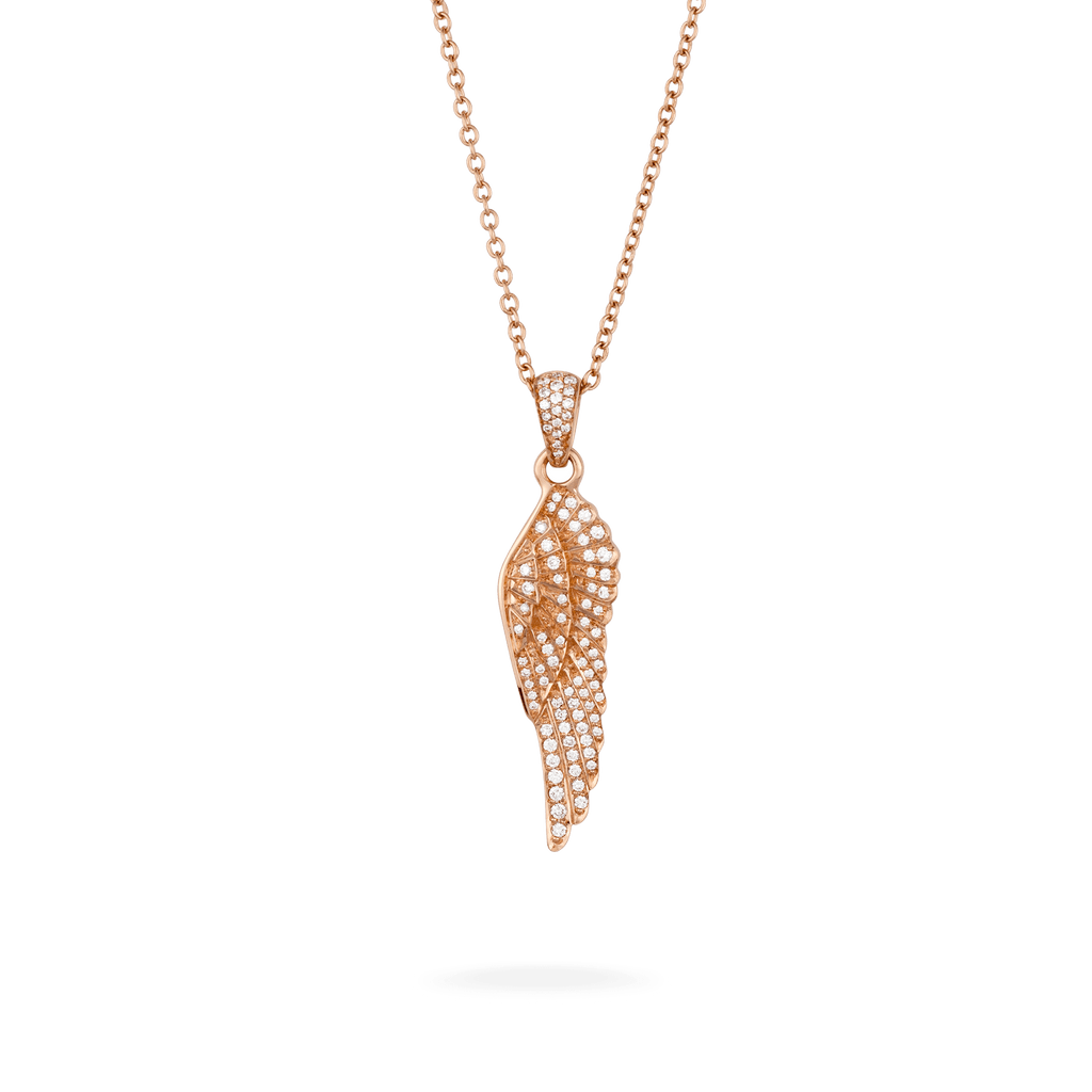 Garrard Mini Icons collection Wings Classic Pendant in 18ct Rose Gold with Diamonds 2011088 Hero View 1