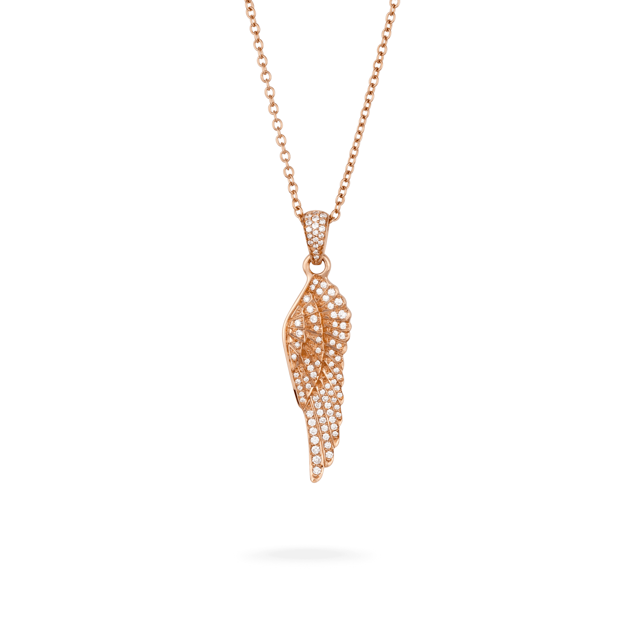 Garrard Mini Icons collection Wings Classic Pendant in 18ct Rose Gold with Diamonds 2011088 Hero View 1