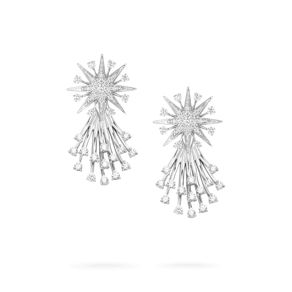 Garrard Starlight Jewellery Collection Diamond Shooting Star Jacket Earrings In 18ct White Gold 2019143