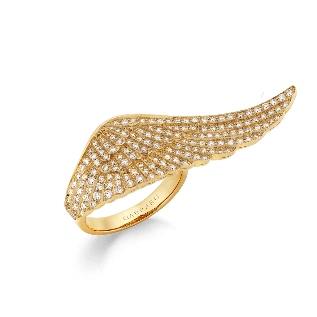 Garrard Wings Classic Ring in 18ct Yellow gold with diamonds 1