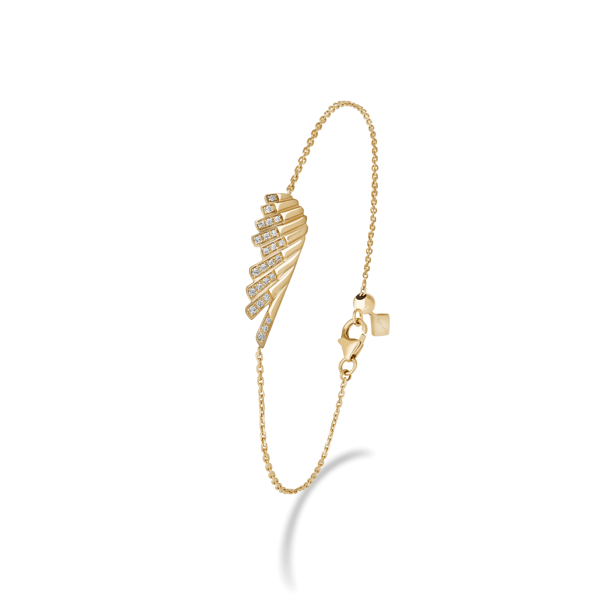 Garrard Wings Rising collection Mini Icon Bracelet in 18ct Yellow Gold with Diamonds 2018639 Hero View 1