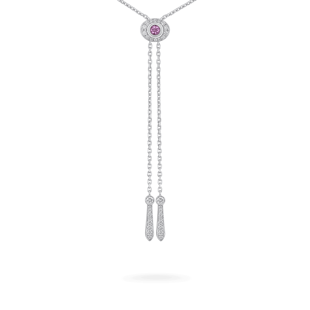 Wings Embrace Bird of Paradise Slider Pendant | In 18ct White Gold with Diamonds and Sapphires