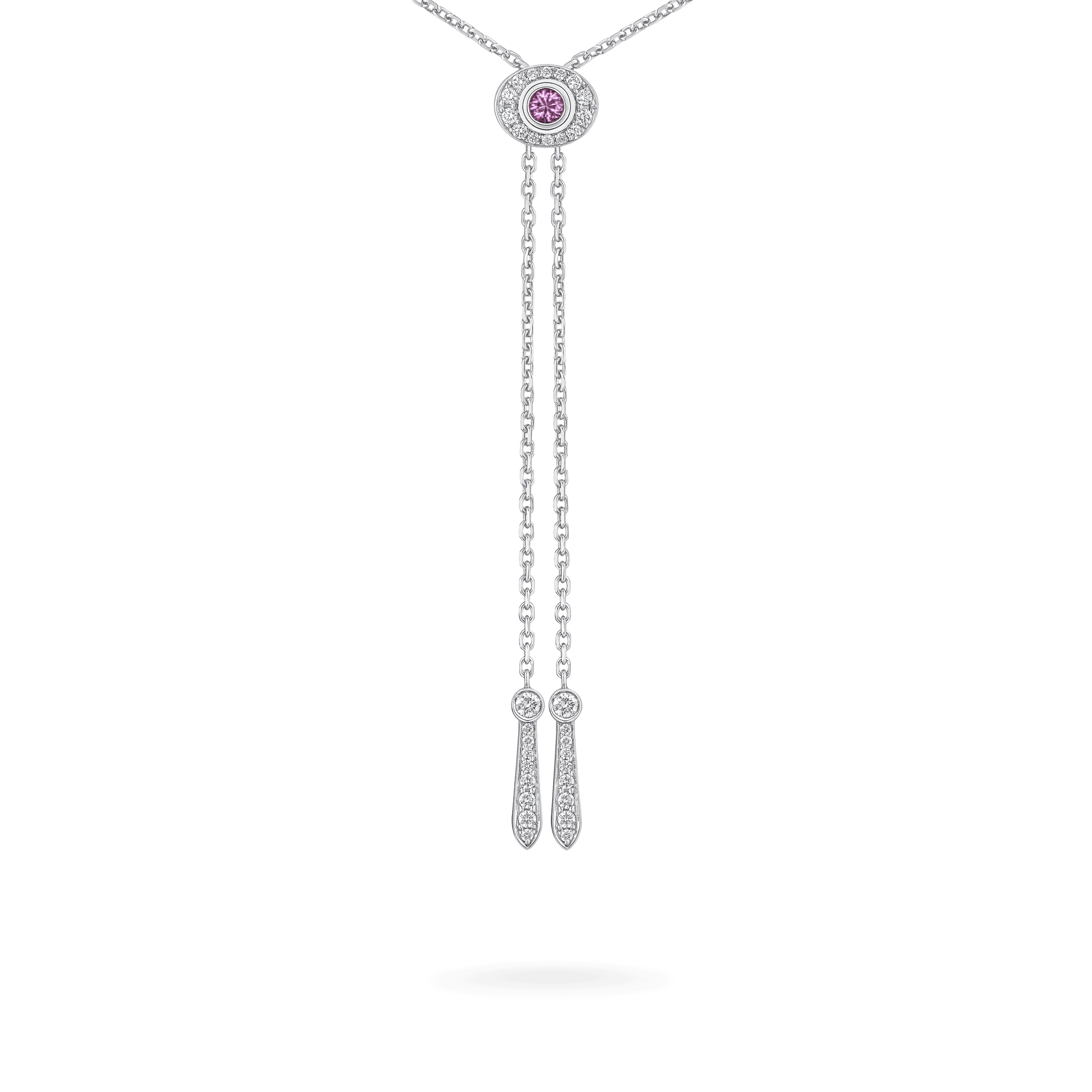 Wings Embrace Bird of Paradise Slider Pendant | In 18ct White Gold with Diamonds and Sapphires