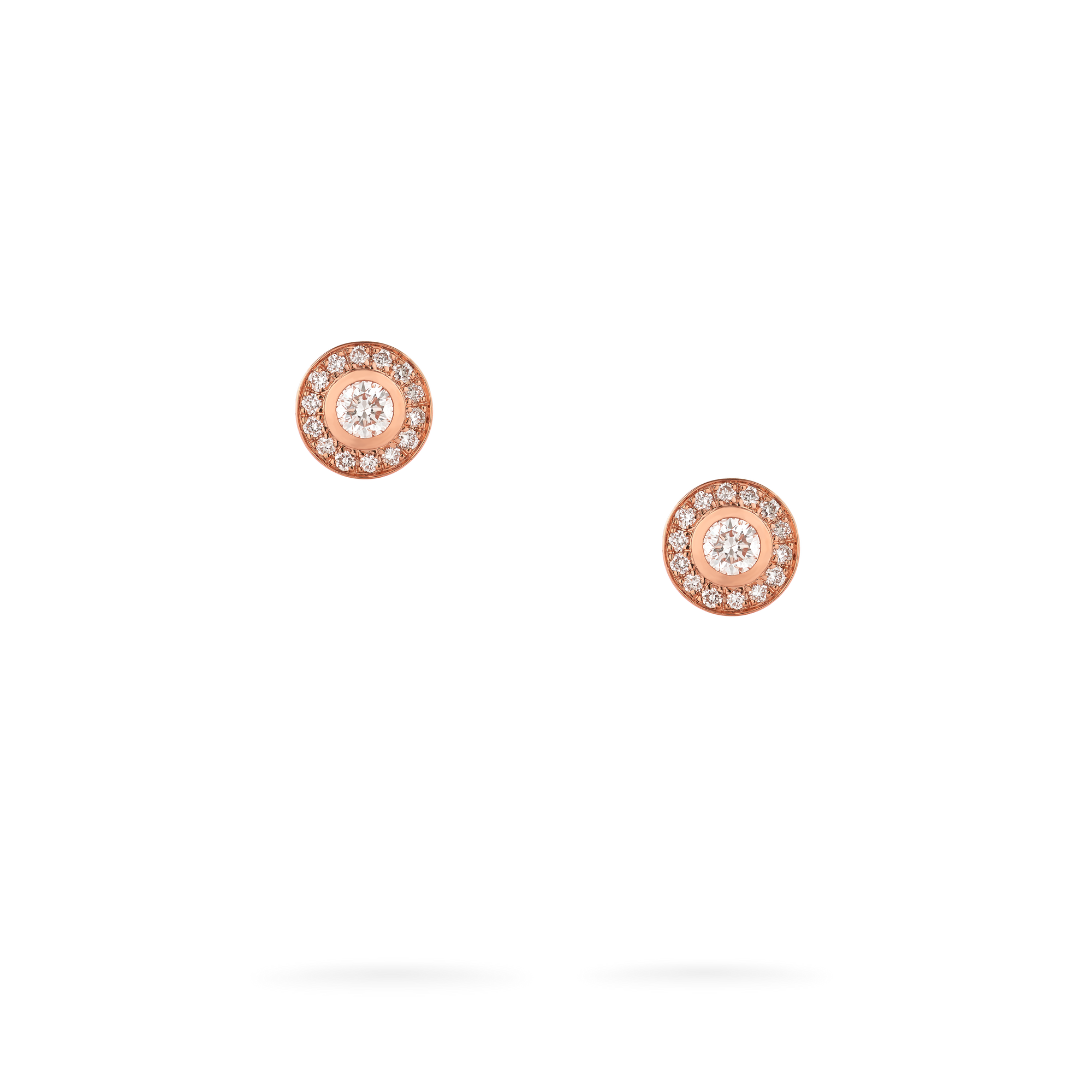 Albemarle Mini Icons Diamond Stud Earrings | In 18ct Rose Gold with White Diamonds