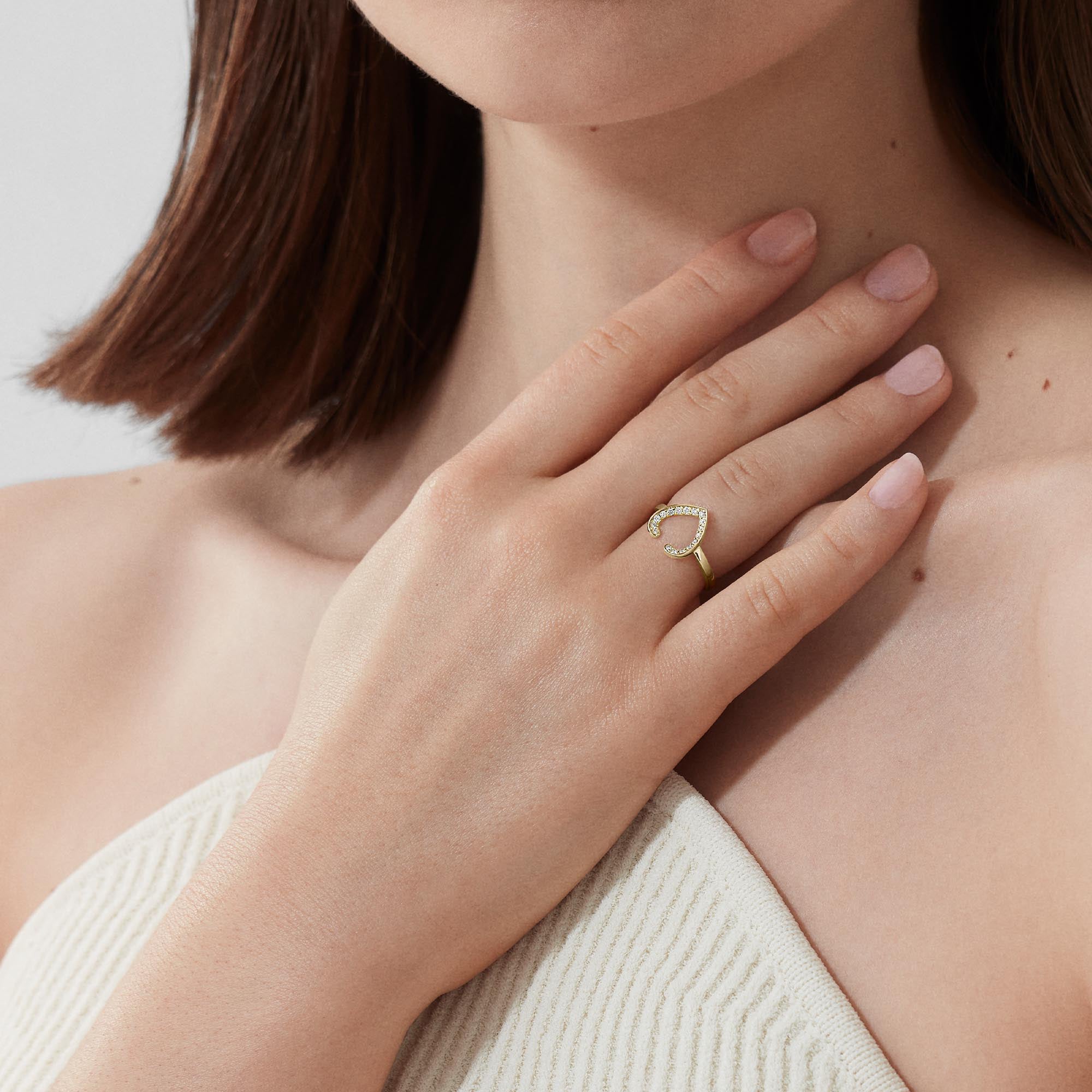 Aloria Mini Icons Diamond Ring | in 18ct Yellow Gold