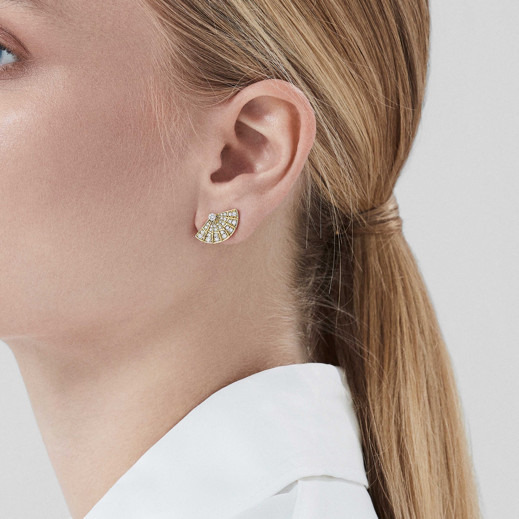 Fanfare Symphony Mini Icons Diamond Earrings  | In 18ct Yellow Gold