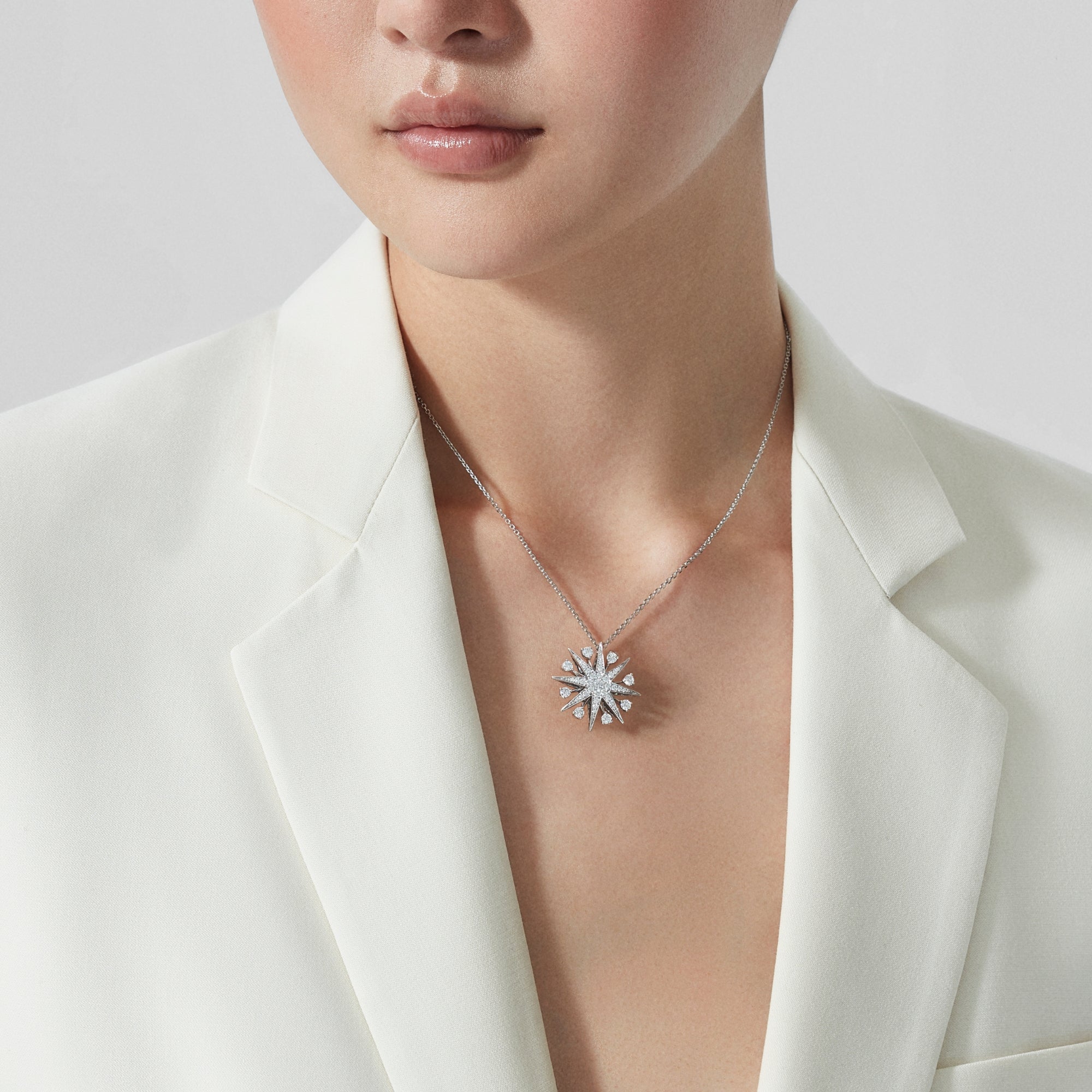 Starlight Diamond Pendant | In 18ct White Gold