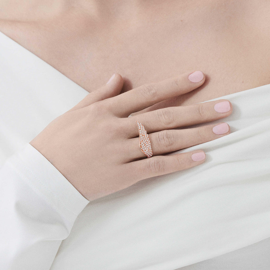 Wings Classic Mini Icons Diamond Ring | In 18ct Rose Gold
