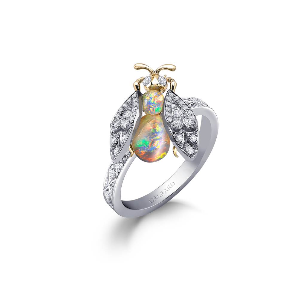 Enchanted Palace Bug Opal and Diamond Ring | In 18ct White Gold
