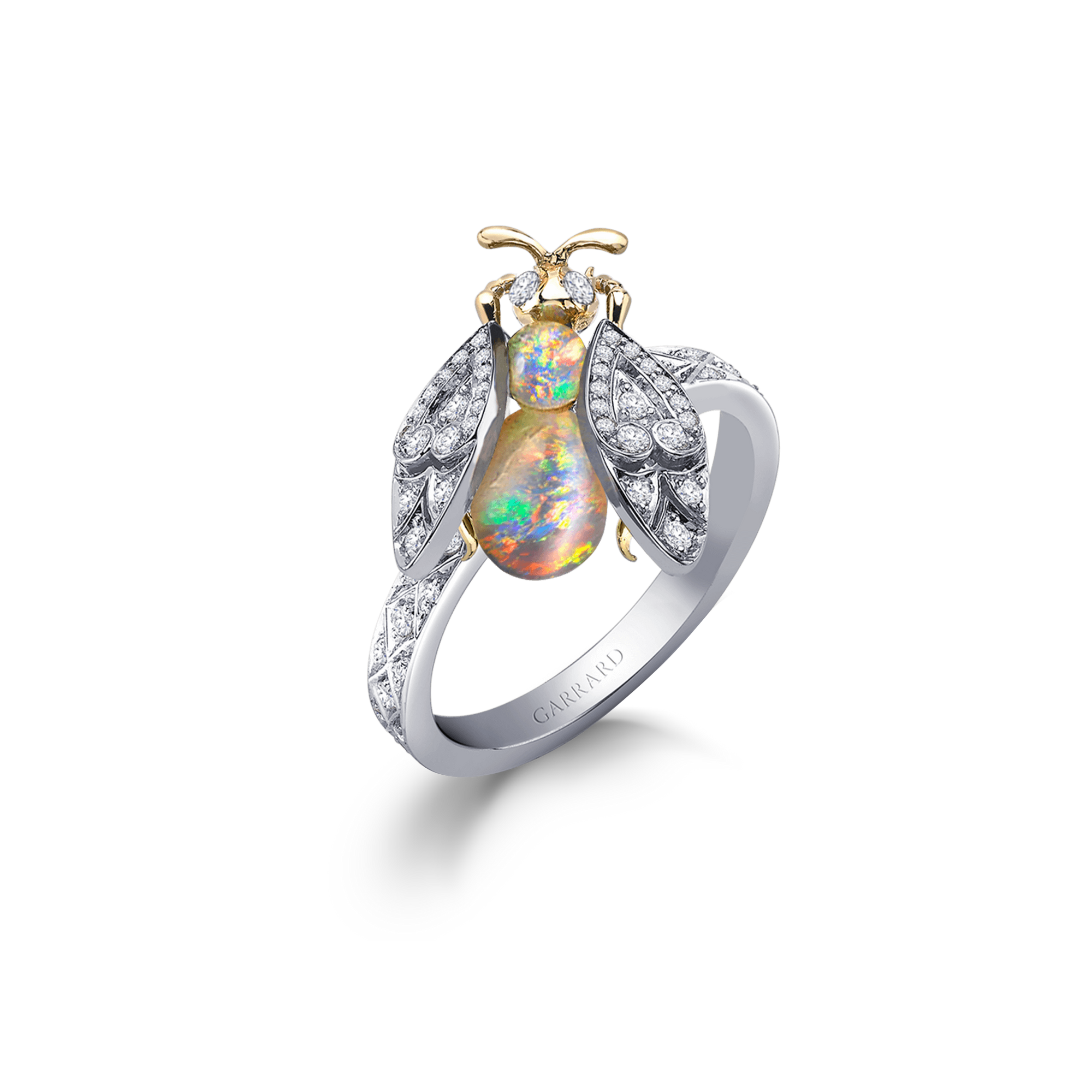 Enchanted Palace Bug Opal and Diamond Ring | In 18ct White Gold