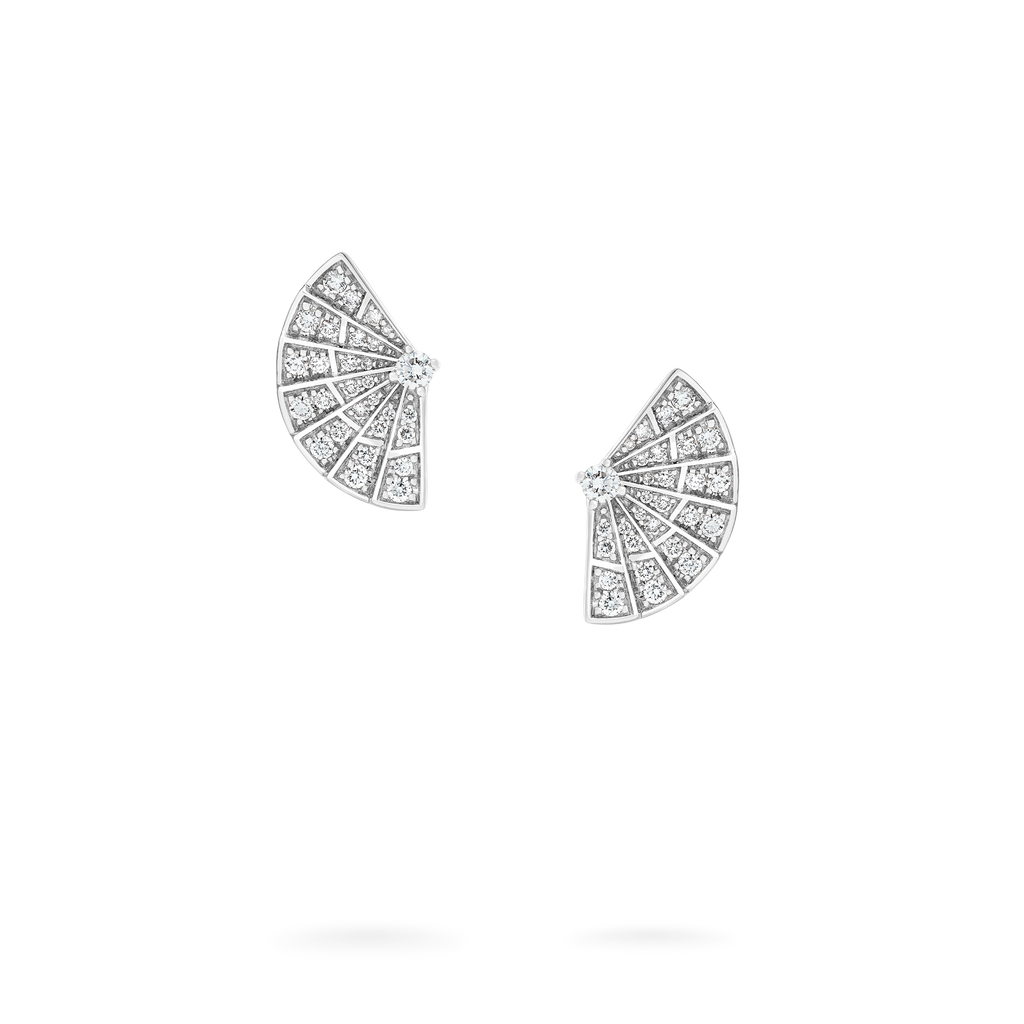 Fanfare Symphony Mini Icons Diamond Earrings  | In 18ct White Gold